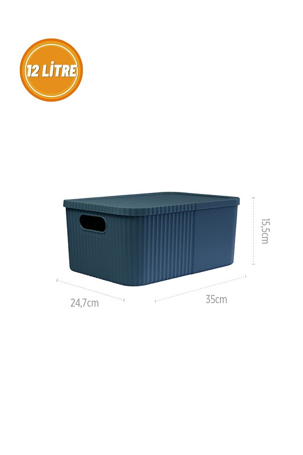 12 Litre Kapaklı Büyük Saklama ve Düzenleme Kutusu - 3