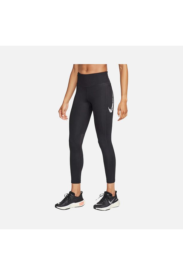Dri-fit Fast Printed Swoosh Logo Hbr Mid-rise 7/8 Running Kadın Spor Koşu Antrenman Taytı - 2