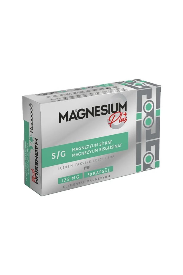 Magnesium Plus S/G Bisglycinate Citrate & P5P Nutritional Supplement Elemental Magnesium 30 Capsules