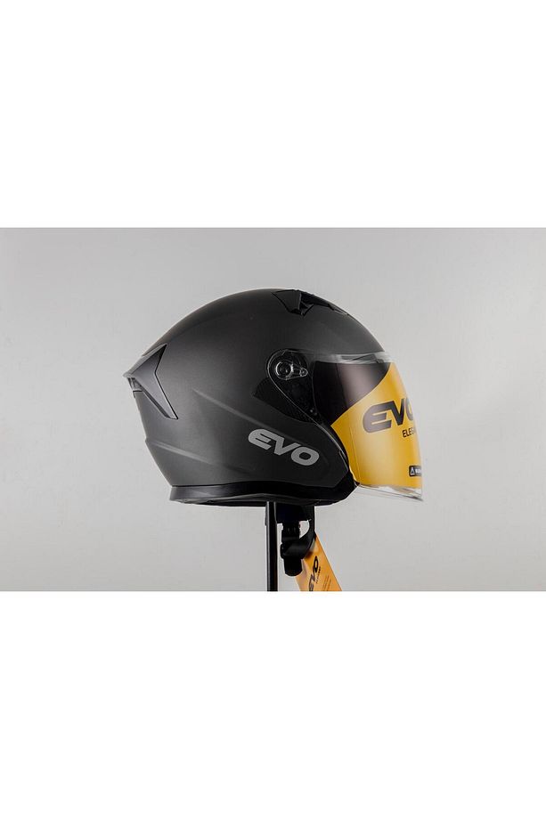 ÇENESİZ YARIM KASK VİZÖRLÜ MAT GRİ- S - 3