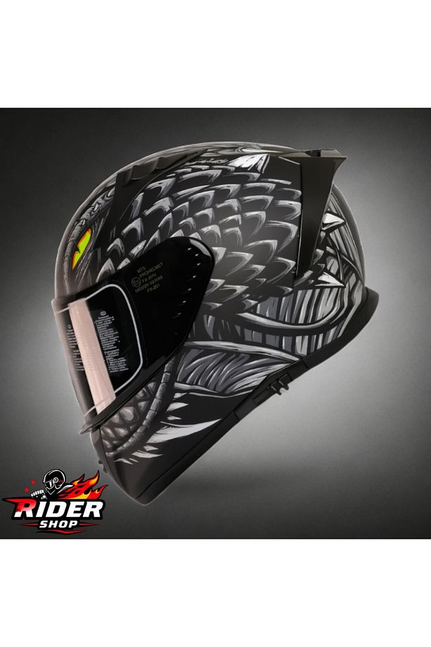 M801 Draglax Grey Ful Face Kask - 2