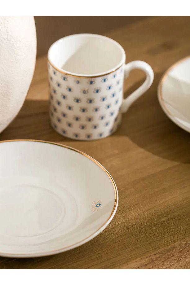 LCW HOME Mavi Göz Baskılı 2 Kişilik Porselen Kahve Fincan Takımı 90 Ml T T - 3