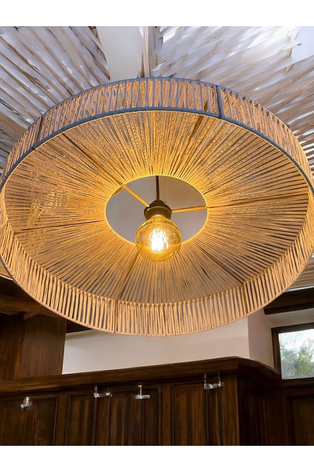 Hasır Avize 65x65 Bohem Avize Jüt Avize Oda Mutfak Salon Avize Kafe Restoran Avize - 2