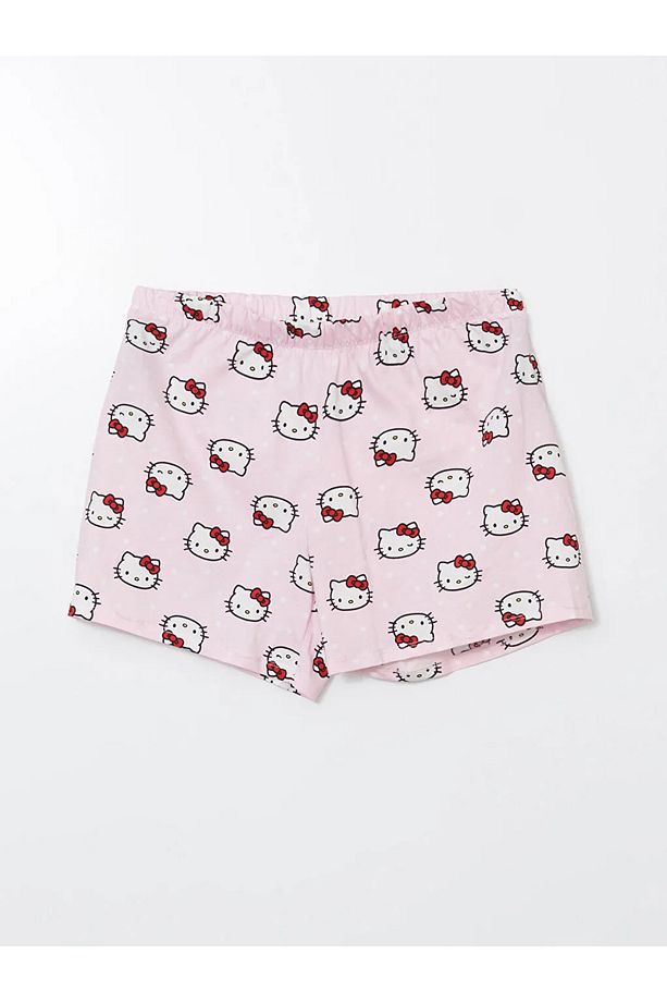 LCW Young Pembe Hello Kitty Baskılı Kadın Şortlu Pijama Takımı - 4