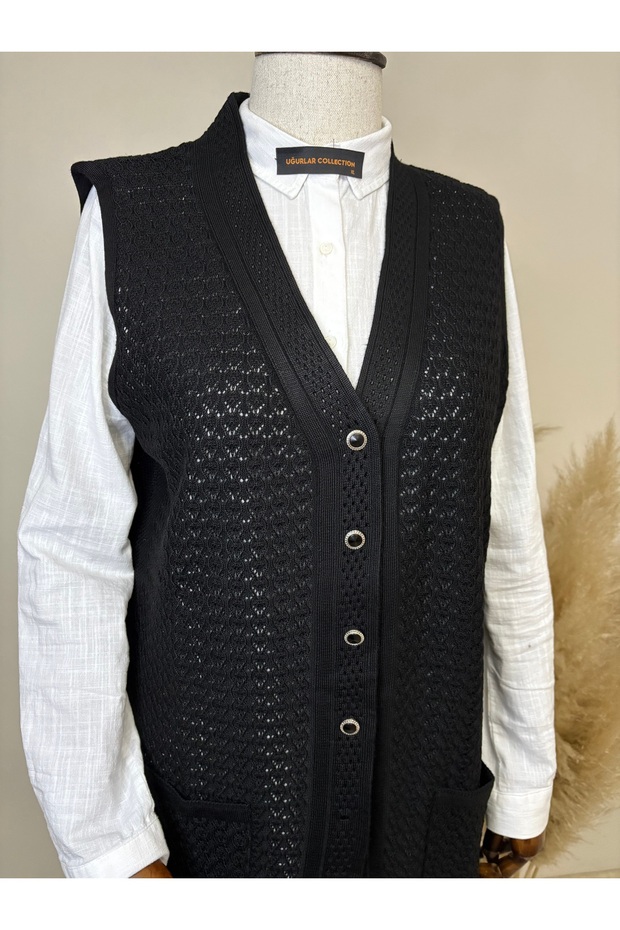 Uzun Merserize Yelek - 2