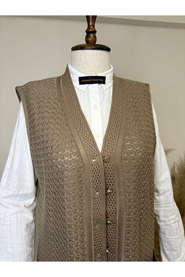 Uzun Merserize Yelek - 2