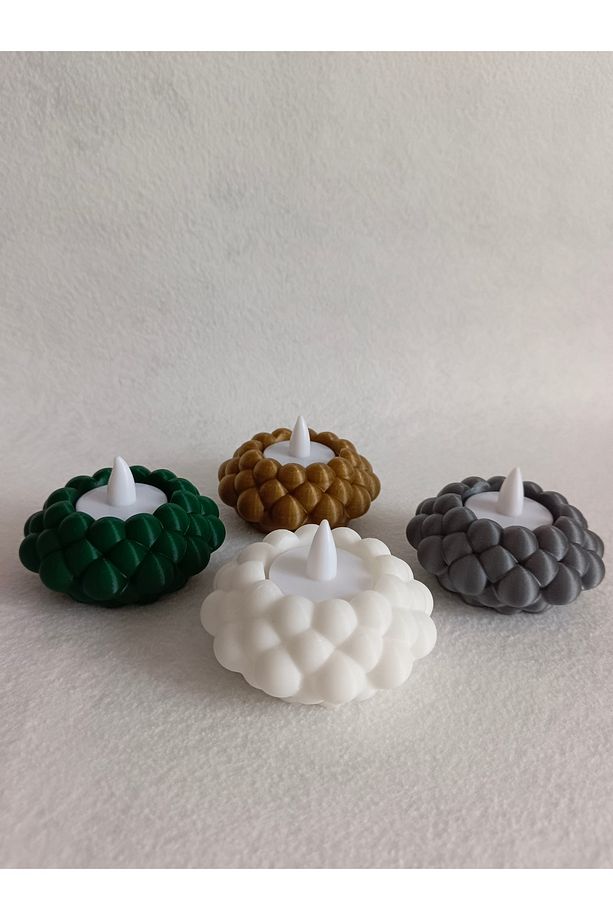 Bubble Led Mumluk - Led Tealight 3'lü Dekoratif Obje, Biblo, Dekor, (3 ADET LED MUMLUK DAHİL) - 5