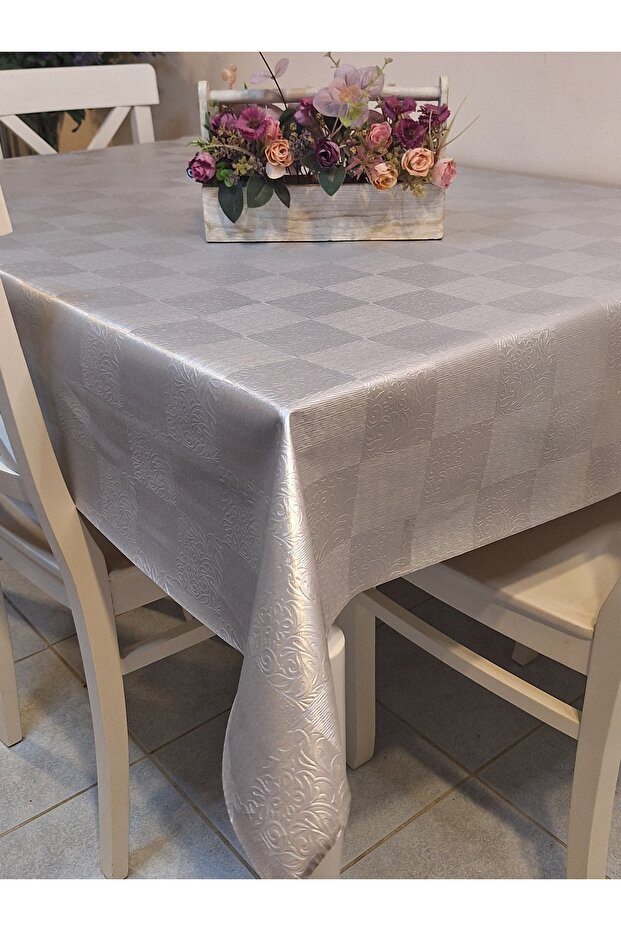 Patterned Erasable Tablecloth (Silver) - 1