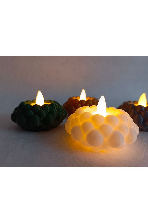 Bubble Led Mumluk - Led Tealight 3'lü Dekoratif Obje, Biblo, Dekor, (3 ADET LED MUMLUK DAHİL) - 6