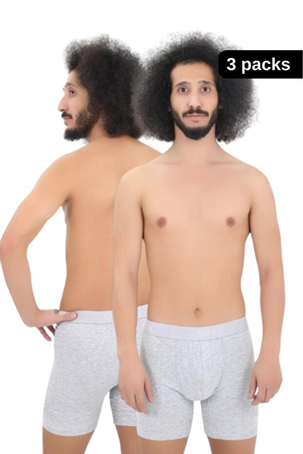 مجموعة بوكسر فاخرة من 3 قطع من الليكرا بأرجل طويلة للرجال