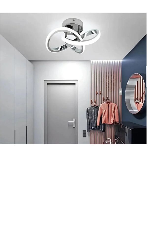 Modern Plafonyer Salon Mutfak Oturma Odası Led Avize Boomerang Led Avize Krom - 2