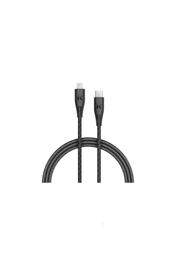 كابل RP-CB1017 Type-C إلى Lightning بطول 1.2 متر من النايلون الأسود