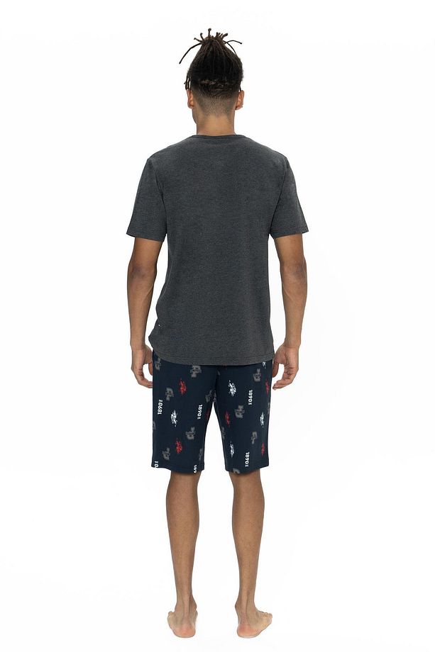 U.S. Polo Bisiklet Yaka T-shirt, Cepli ve Desenli Şort Takım - 3