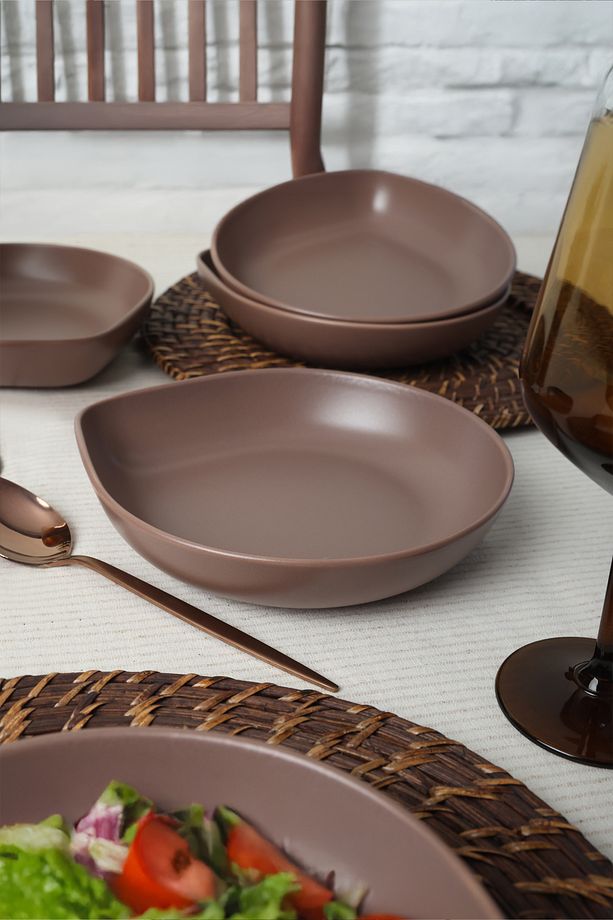 Mat Açık Taupe Serenity Yemek Tabağı 21 Cm 6 Adet 958 - 4