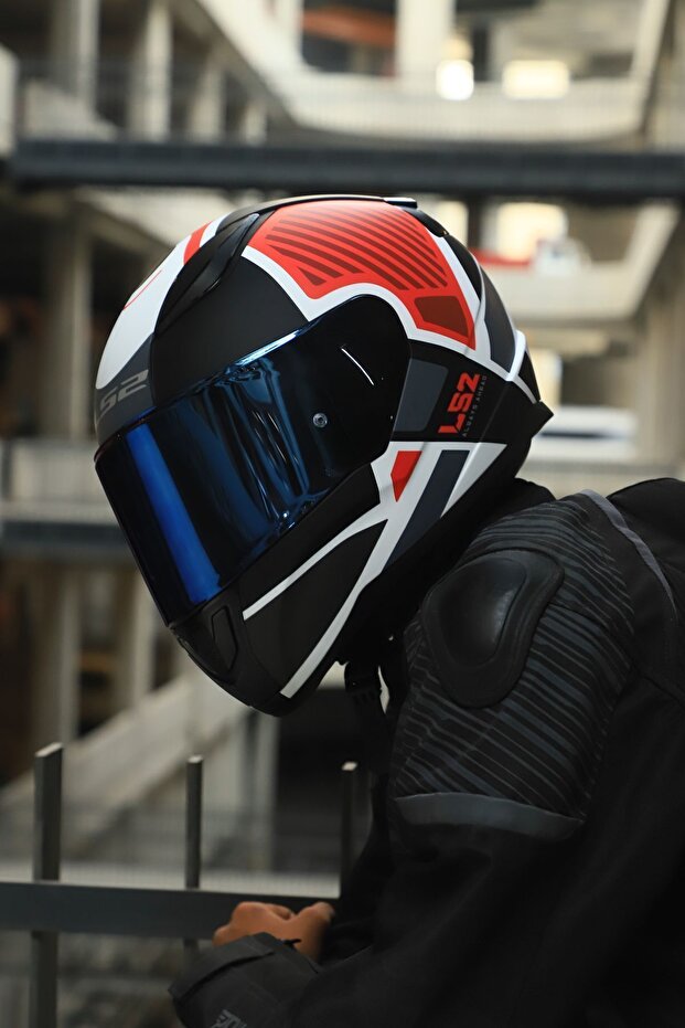 RAPID 2 GRID MAT BEYAZ-KIRMIZI KASK - 1