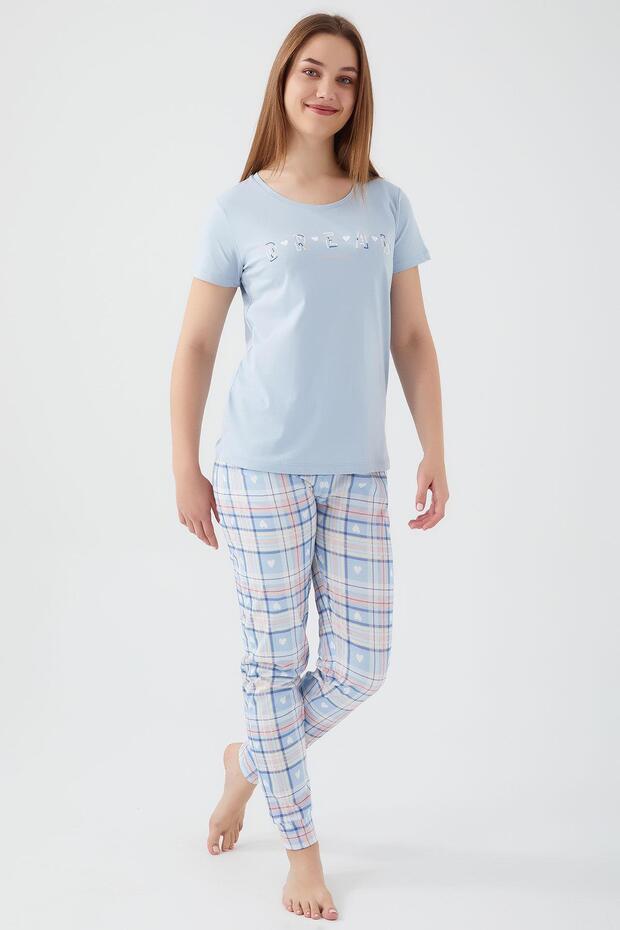 8592 Dream Blue Women's Short Sleeve Pajamas Set