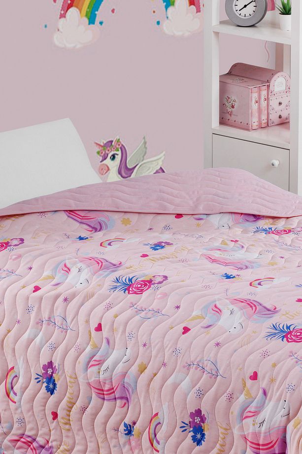 Çok Amaçlı Örtü Tek Kişilik Magical Pembe - 4