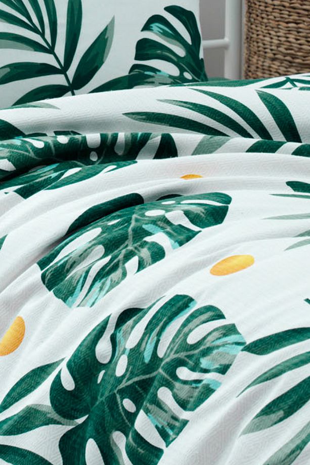 Pike Seti Baskılı Tek Kişilik Monstera Yeşil - 3