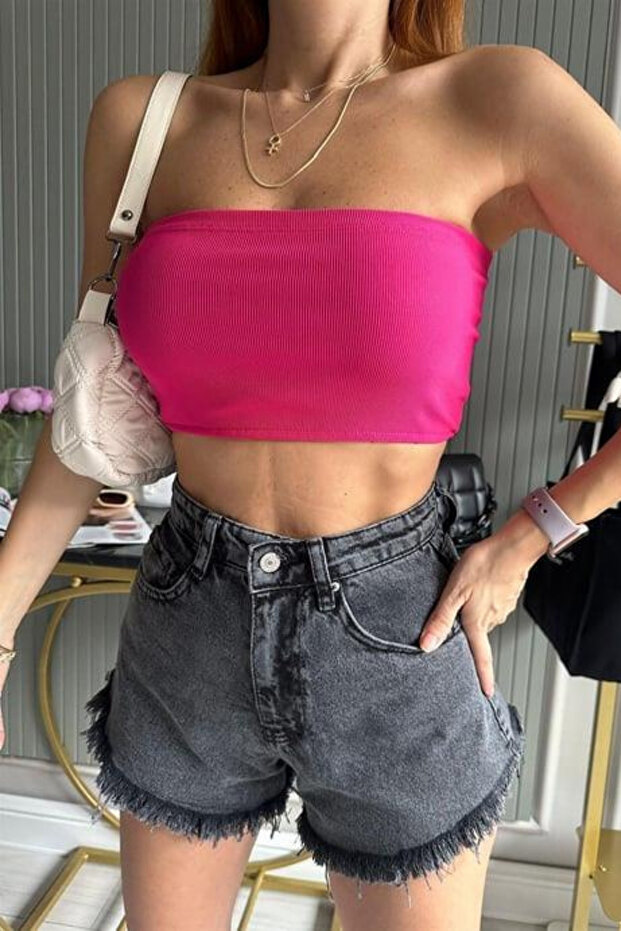 Kadın Pembe Kaşkorse Basic Straplez Büstiyer - 3