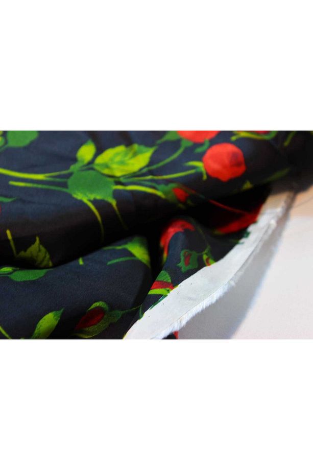 Eye-catching Draped Floral Satin Fabric by the Meter/Yard - High Quality, Silk-like Satin Look, Idea - 8