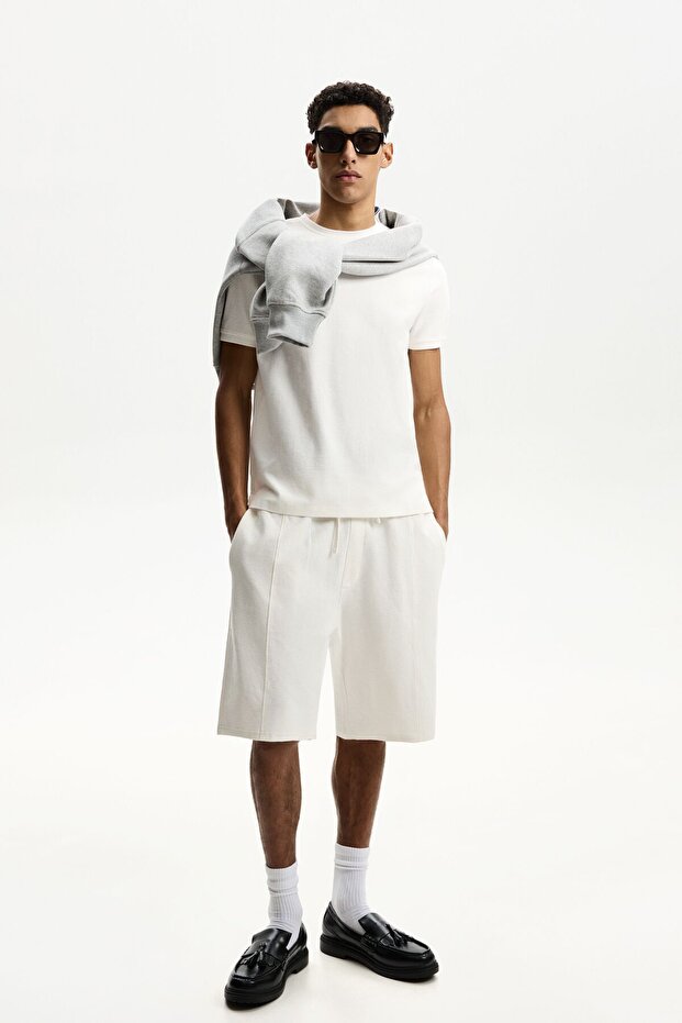 Dokulu bermuda şort - 4