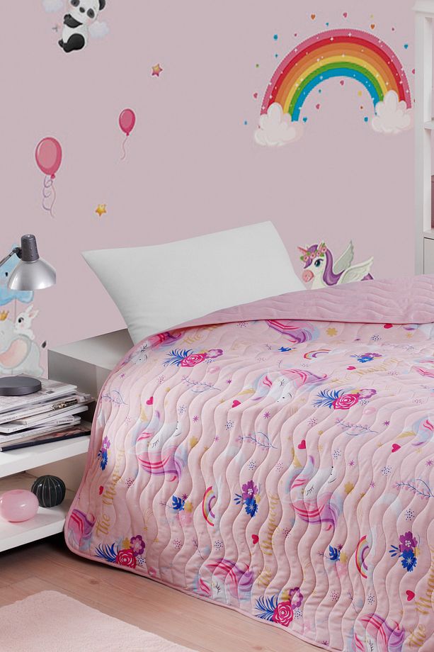 Çok Amaçlı Örtü Tek Kişilik Magical Pembe - 3