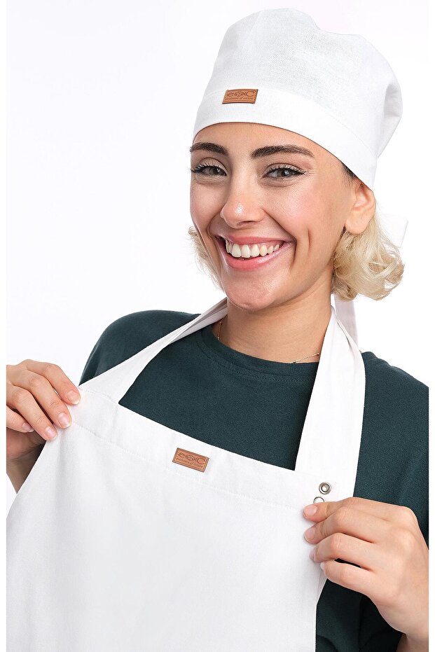 Double Sided Eoc Technology Hanging Kitchen Apron Bonnet Set - 1