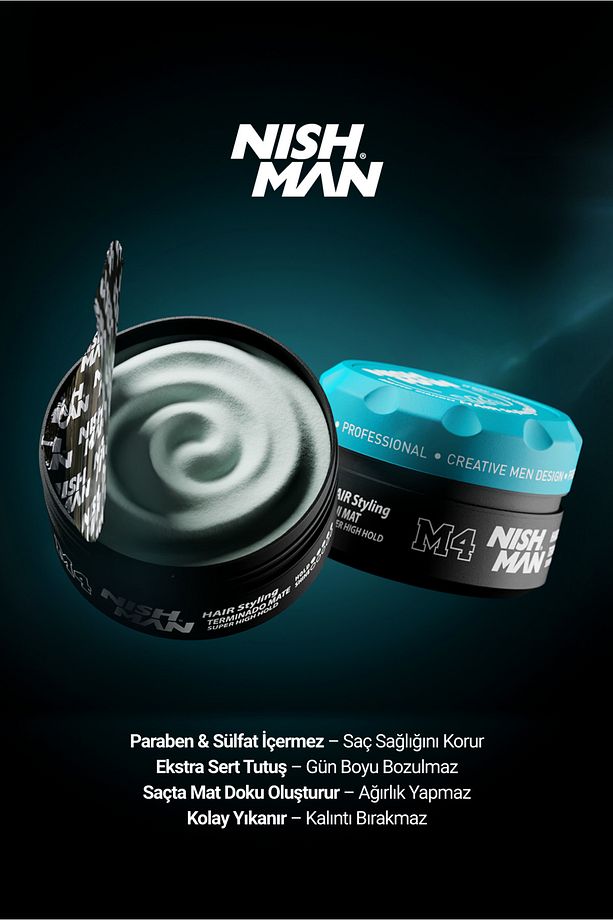 M4 Ultra Sert Mat Görünümlü Saç Şekillendirici Wax - 100 ml - 4