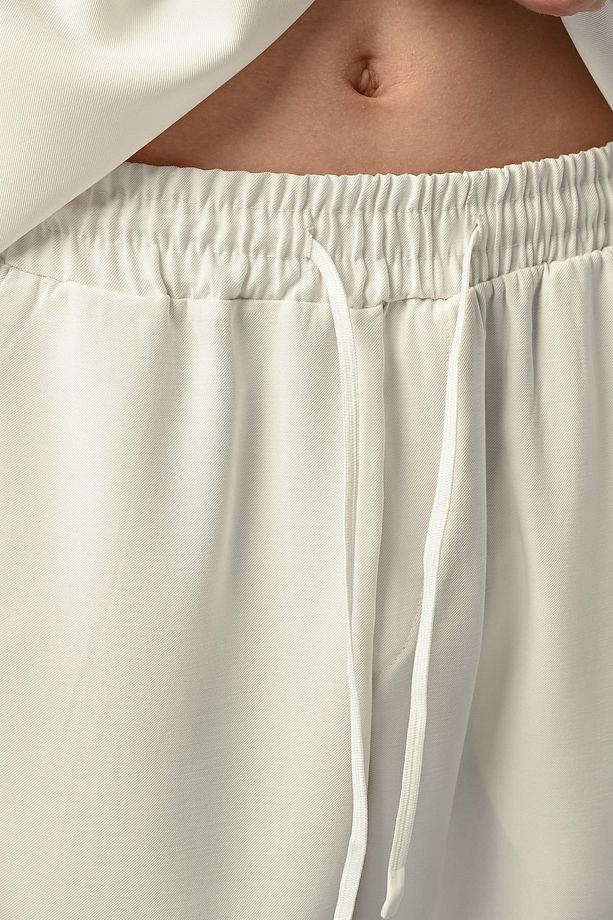 Soft Touch Kumaş Baggy Kalıp Lastikli Erkek Pantolon - Ekru - 2