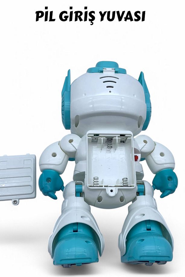 Uzaktan Kumandalı Disk Atan Sesli Işıklı Renkli Sevimli Robot Disk Fırlatan 22 cm Robot - 6