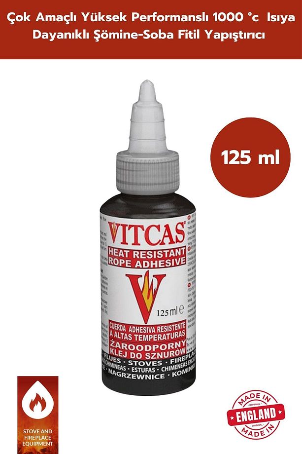 Çok Amaçlı Yüksek Performanslı Şömine-soba Fitil Yapıştırıcı 1000 °c Isıyı Dayanıklı 125 ml - 1