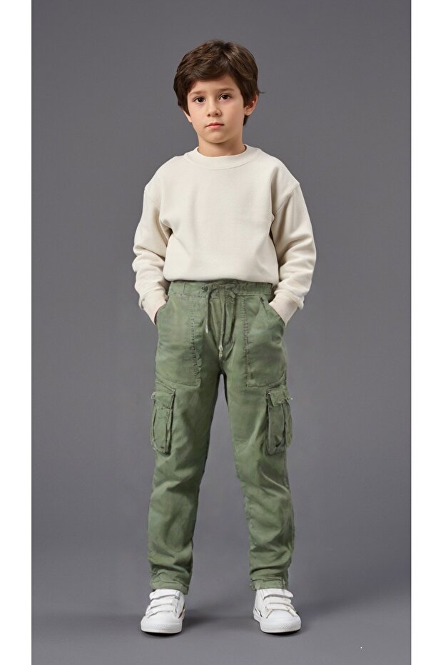 Unisex Girl Men's Plush Cargo Pocket Pant