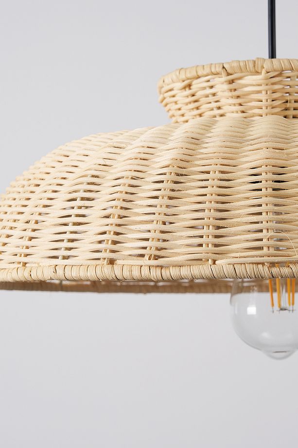 Enrico Tekli Rattan Modern Tasarım Oturma Odası Avize - 6