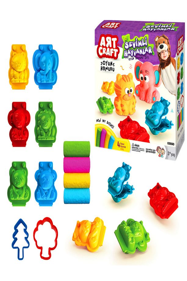 3d Hayvanlar Hamur Ve Hamur Kalıbı Seti 200 Gr - 4