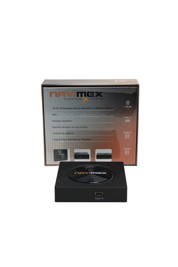 NAVİMEX Smartbox 4GB RAM + 64GB Universal - Carplay - Android Auto Uyumlu ROM - TYPE-C - SD Girişli - 2