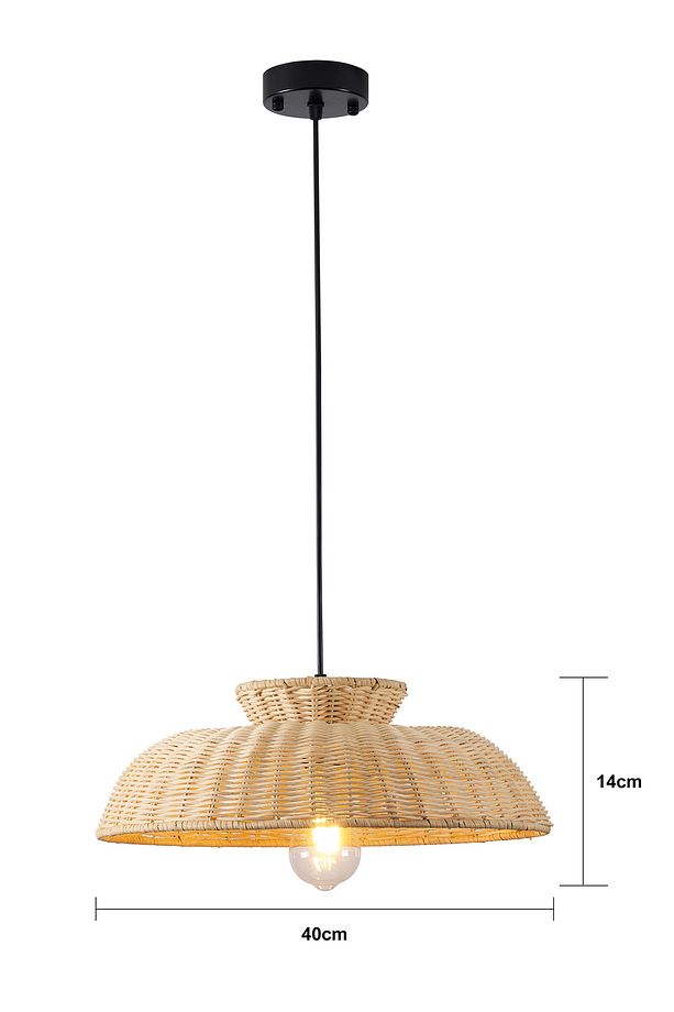 Enrico Tekli Rattan Modern Tasarım Oturma Odası Avize - 4