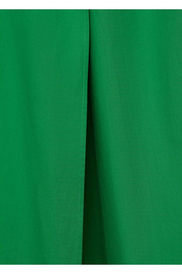 Flared bağ detaylı elbise - 6