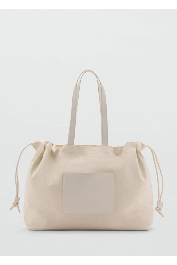 Deri karışımlı shopper çanta - 3