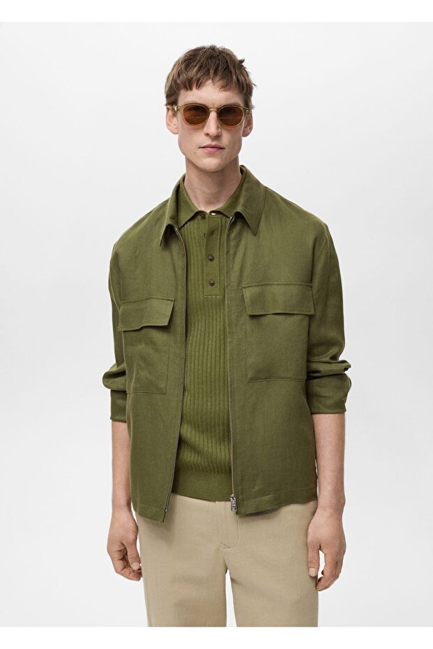 %100 keten cepli ceket - 1