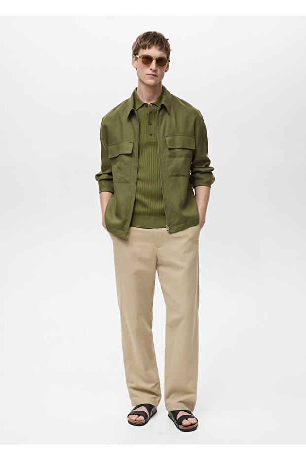 %100 keten cepli ceket - 2