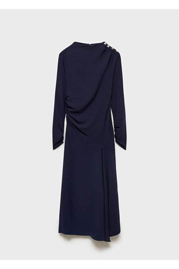 Asimetrik pilili elbise - 3