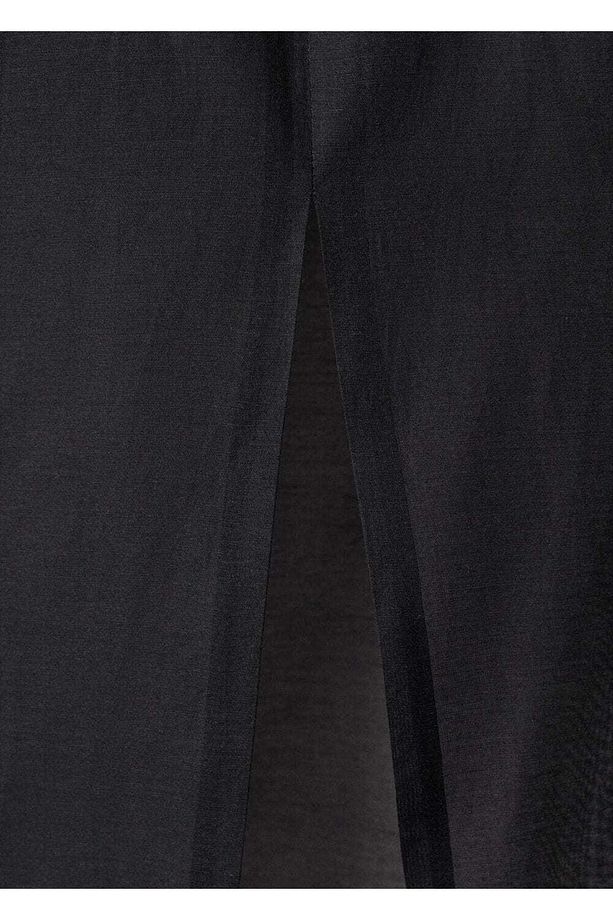Yarı şeffaf ipek midi etek - 6