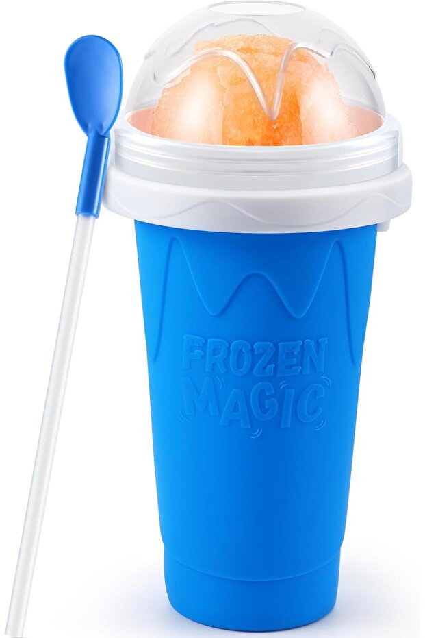 Slushy Cup, Frozen Magic Slushie Maker Cup Squeeze, Cool Fun Stuff Things Gadgets (Blue)