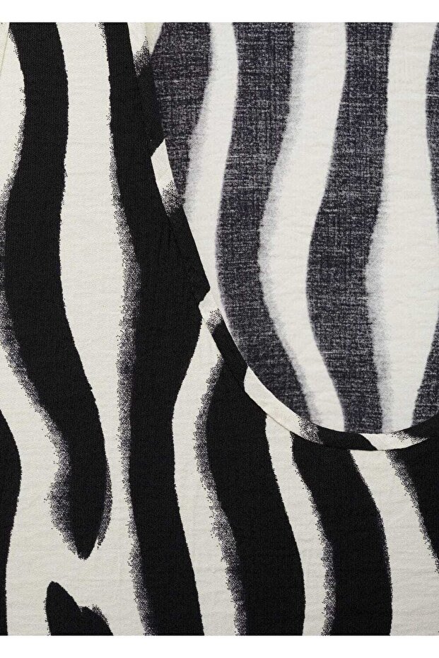 Zebra desenli askılı bluz - 5