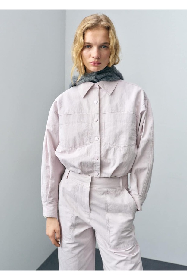 Volanlı denim mont - 1