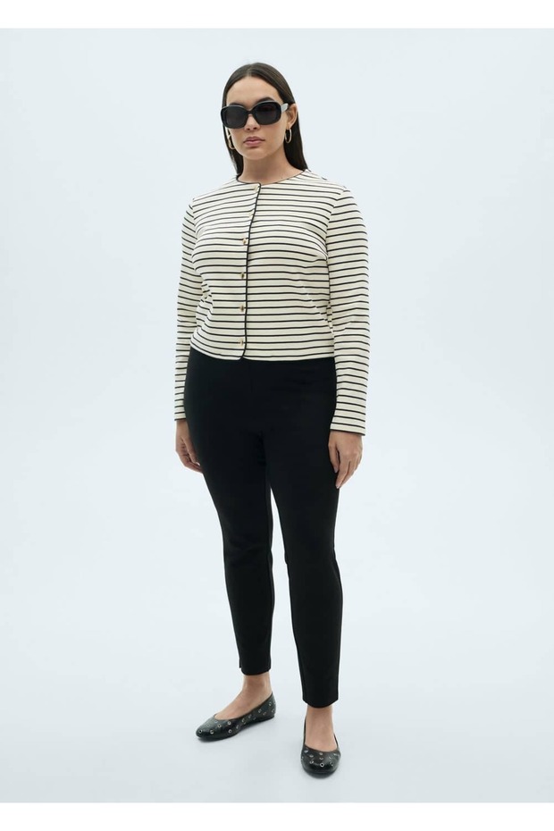 Çizgili örgü hırka - 6