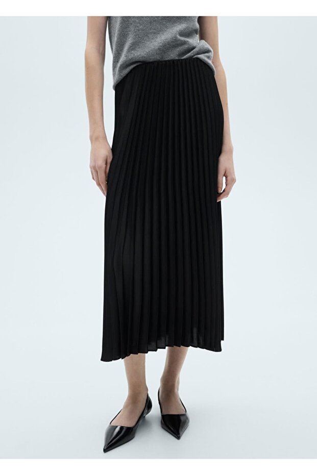 Düz kesim pileli etek - 1