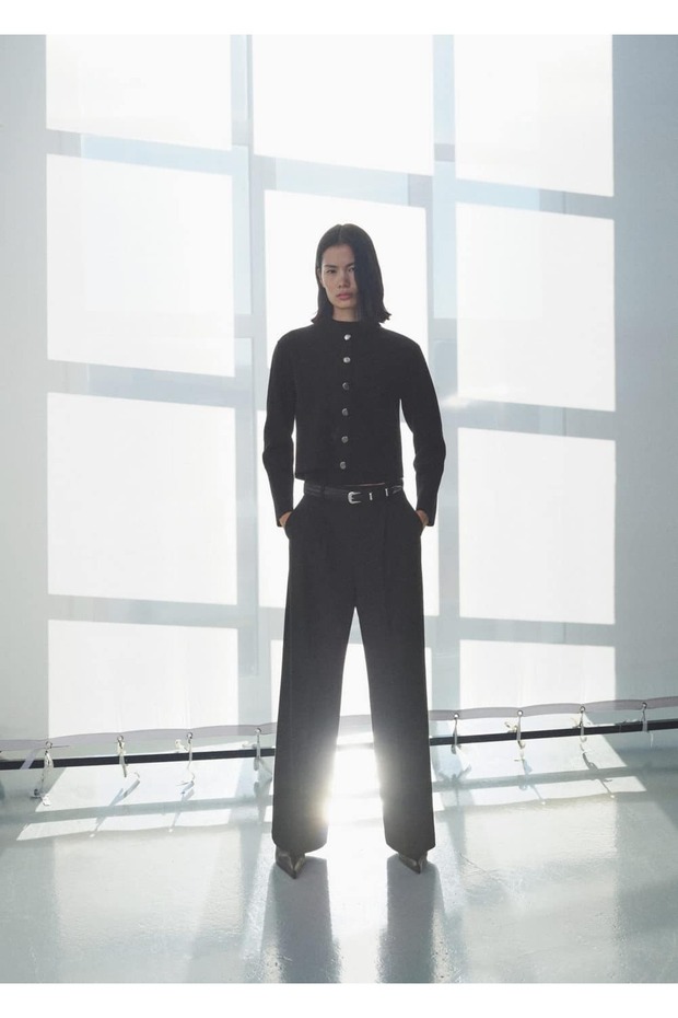 Mücevher düğmeli şerit yakalı ceket - 2