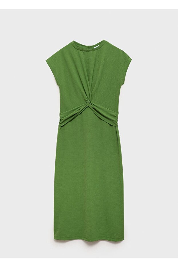 Düğümlü midi elbise - 3