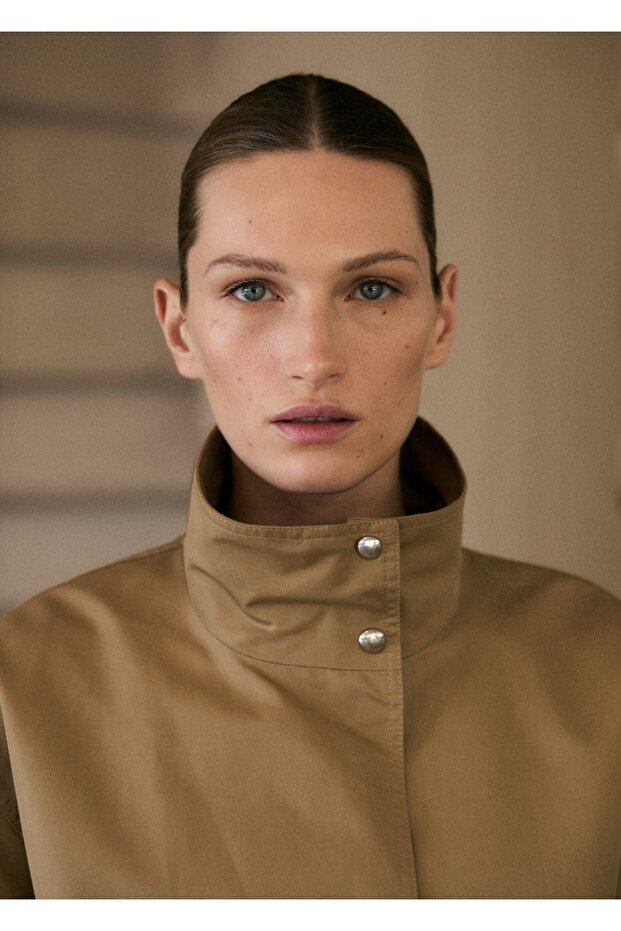 Cotton Parka with Drawstring Ends - 7